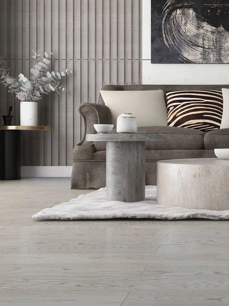 Soft grey living room floor